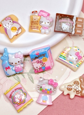 平底树脂小公仔Kitty面包食玩diy奶油手机壳手工发夹饰品配件KT
