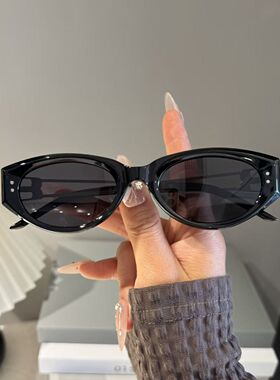 网红同款镂空猫眼墨镜女高级感夏出街百搭防晒防紫外线眼镜太阳镜