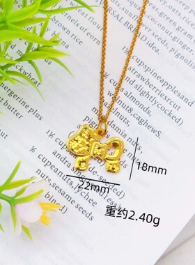 铜合金轻奢高级感仿真金碎冰冰蝴蝶结吊坠女精致甜妹锁骨链送闺蜜