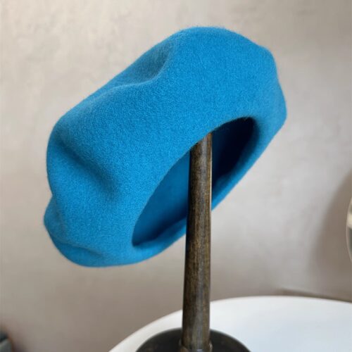 石原蓝色系~贝雷帽女秋冬羊毛呢蓓蕾帽子湖蓝天蓝孔雀蓝画家帽潮 - 图1