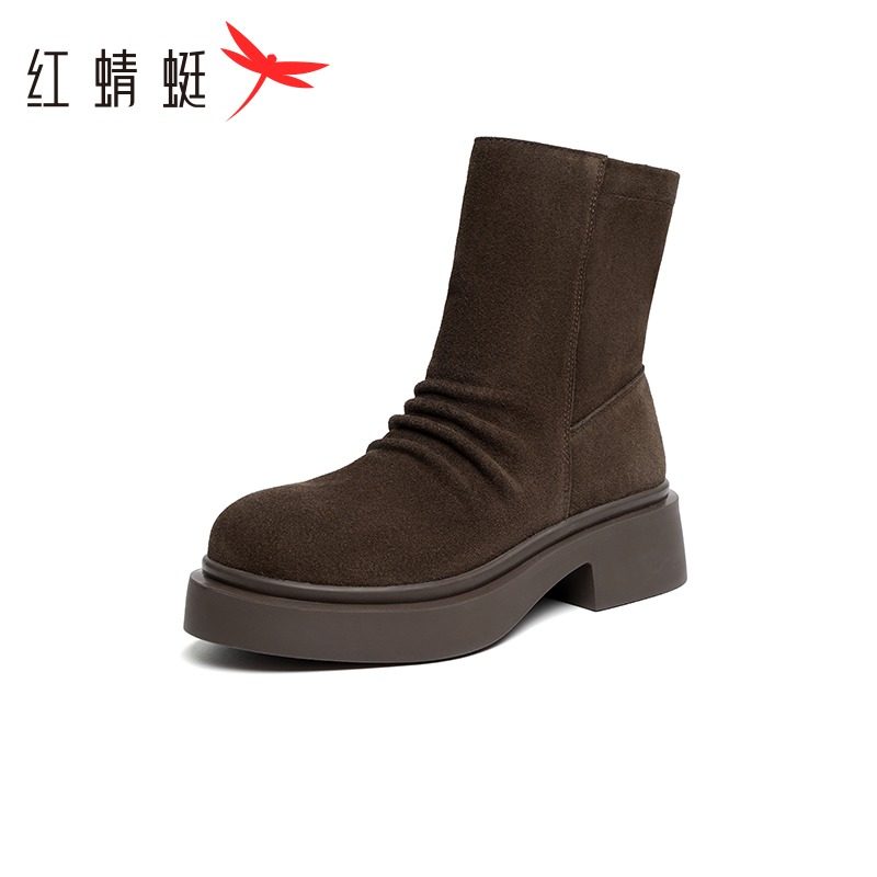 红蜻蜓弹力靴女冬季中筒舒适通勤显瘦弹力袜靴时尚瘦瘦靴,淘宝优惠券,粉丝福利购,淘宝优惠卷