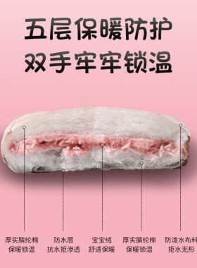 滑雪防泼水加绒加厚卡通儿童手套