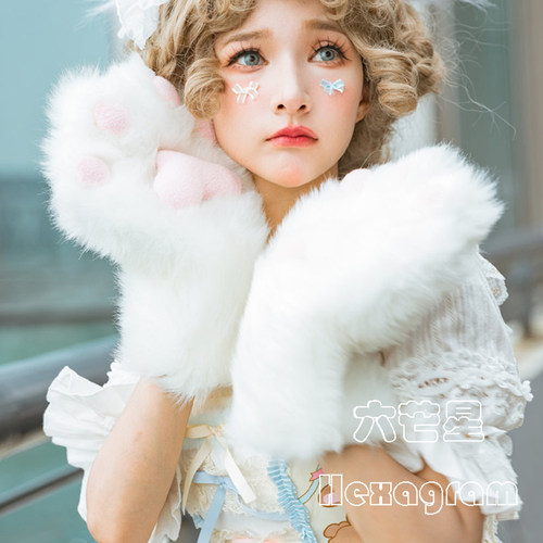[rua]特！回馈福利款毛茸茸fursuit兽装爪子可爱毛绒兽爪猫爪手套 - 图0
