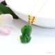 S925 silver inlaid natural Hetian jade pendant 18k gold beads jasper Pixiu sweater chain gift for girlfriend chrysoprase