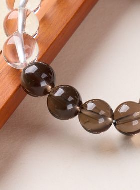 天然白水晶蓝虎眼茶晶手链串珠女轻奢高级感文玩佛珠手饰手串批发