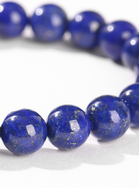 晶德珠宝 帝王青金石单圈圆珠手串批发7A级阿富汗天然青金石手链