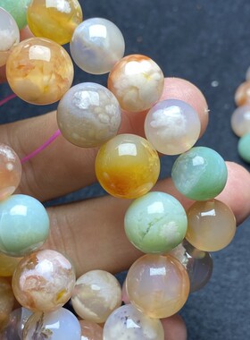 天花板高品樱花玛瑙手链糖果色爆米花玉髓手串批发手工