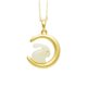 S925 Silver Inlaid Natural Hetian Jade White Jade Pendant Jade Rabbit Moon Necklace Jade Rabbit Rabbit Clavicle Chain Birthday Gift