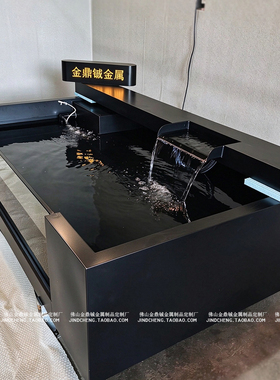 定制庭院落地玻璃瀑布循环鱼缸
