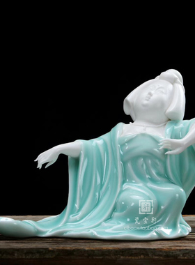 雅致明清古典风美女手绘工艺品