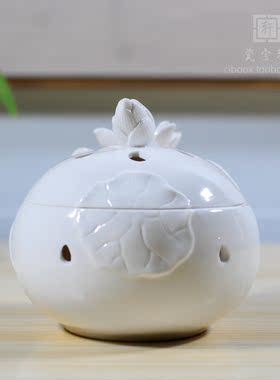 香炉带盖会所佛堂德化白瓷特价