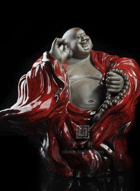 红色办公室禅意风工艺品德化陶瓷