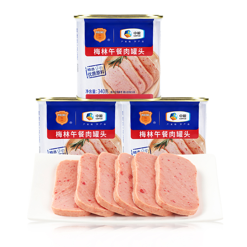 中粮梅林美味午餐肉罐头340g涮火锅泡面家庭囤货