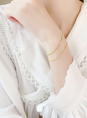 小众设计双层蛇骨手链