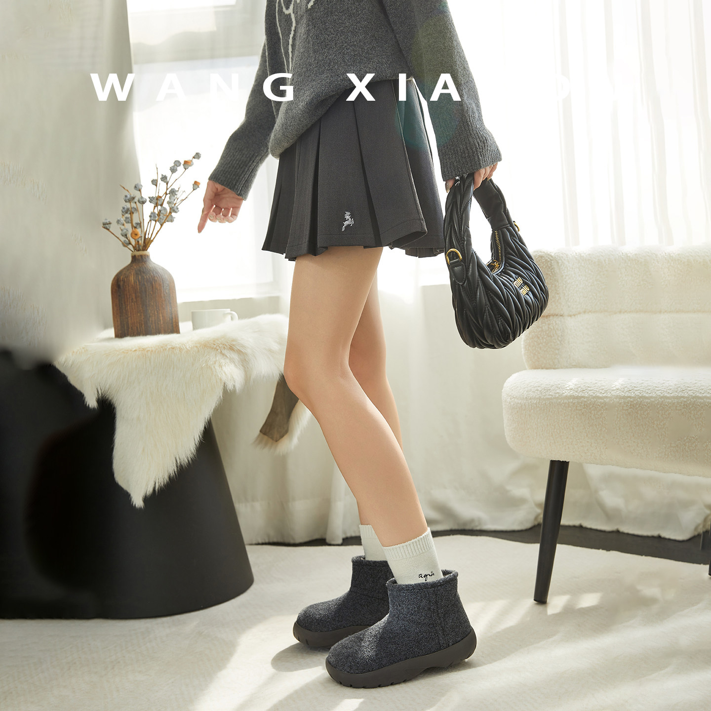 【王小毒】毛呢暖靴●4cm丑萌大头雪地靴女厚底增高防滑短筒袜靴,淘宝优惠券,粉丝福利购,淘宝优惠卷