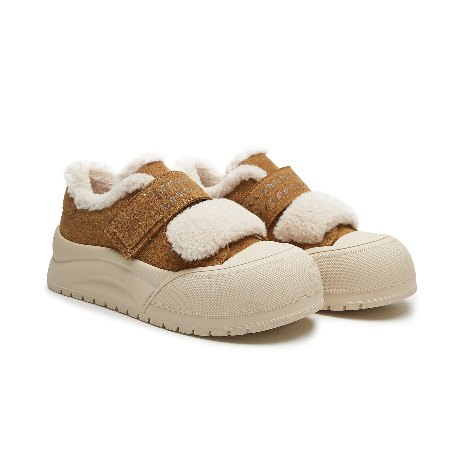 原创【王小毒】叶影雪语●4cm内增高板鞋女冬厚底毛毛大头面包鞋,淘宝优惠券,粉丝福利购,淘宝优惠卷