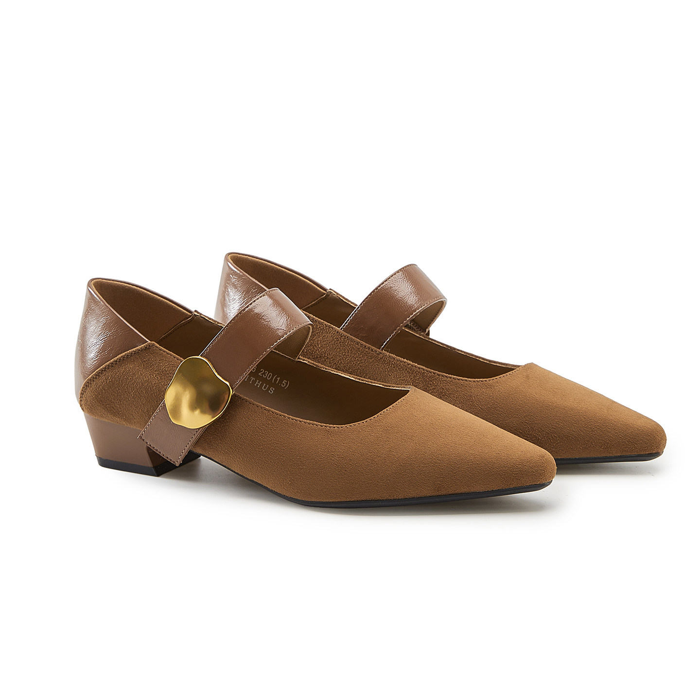 【王小毒】艺形空间●绒面拼接玛丽珍女鞋魔术贴两穿尖头粗跟单鞋,淘宝优惠券,粉丝福利购,淘宝优惠卷