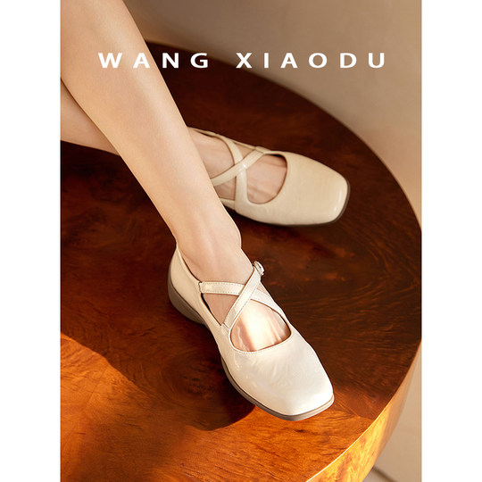【王小毒】浪漫奔赴○交叉带玛丽珍女鞋2025年春新款方头复古单鞋