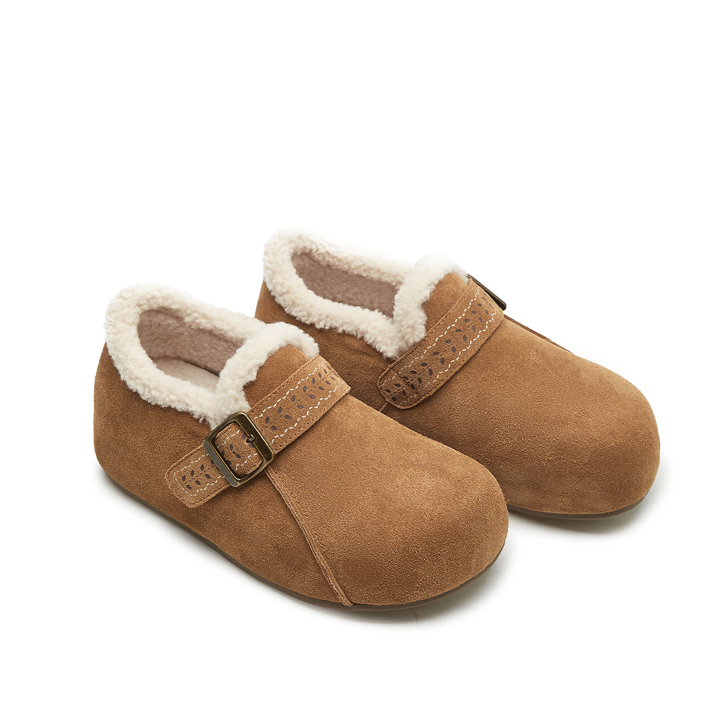 原创【王小毒】森林拾叶●4.5cm内增高勃肯鞋女绒面保暖厚底单鞋 - 图3