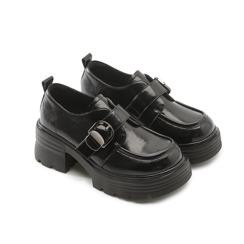 原创【王小毒】轻暖时光●6.5cm厚度乐福鞋女毛毛增高复古小皮鞋 - 图3