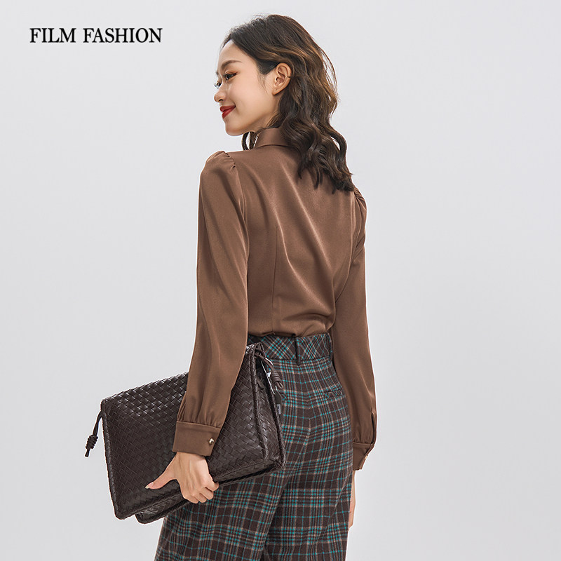 一电影一时装冬季新款特工衬衫女士法式洋气独特高级好看漂亮气质