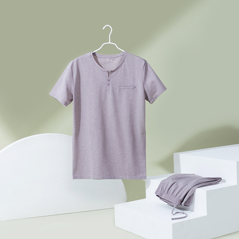 顶瓜瓜舒爽透气短袖顶呱呱圆领套头男女款短袖家居服套装