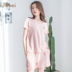 Top đồ ngủ dưa dưa nữ mùa hè cotton ngắn tay đầu nhà dịch vụ 100% cotton quần short sọc có thể được mặc - Bộ Pajama thời trang trung niên u50 Bộ Pajama