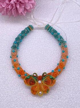 手工编织可加珠子回纹手镯