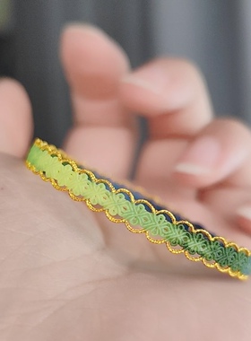 手工编织极细0.1腊线只此青绿配色小人国手链银镀金蝴蝶尾扣女生