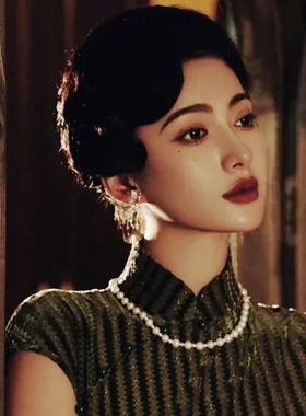 仿珍珠项链配旗袍配饰品毛衣链50cm新中式复古颈链子女款项圈1884