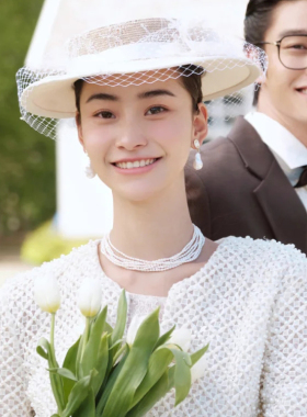 白色珍珠项链配礼服女士多层叠戴