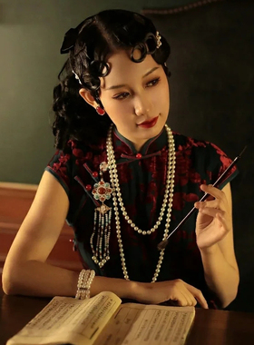 复古搭配旗袍珍珠项链女士夏季妈妈颈链中长款毛衣链锁骨链子385