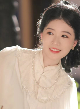 多层珍珠项链配旗袍配饰品中长款颈链女双层叠戴锁骨链毛衣链2048