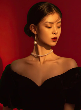 小珍珠项链choker女款配婚纱礼服饰品拍照写真饰品颈链毛衣链206