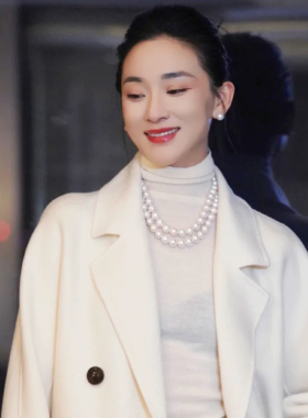 多层叠戴项链女士秋冬气质毛衣链双层珍珠颈链饰品法式锁骨链1443