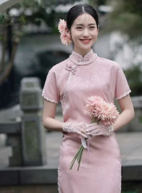 搭配旗袍珍珠项链女士国风写真拍照配饰品颈链50cm锁骨链项圈827