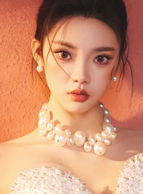 夸张大珍珠项链配礼服颈链子拍照饰品锁骨链子女士时尚感项饰546