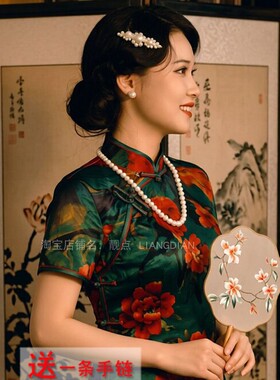 白色大珍珠项链新中式配旗袍配饰品中长款项链颈链女士毛衣链433