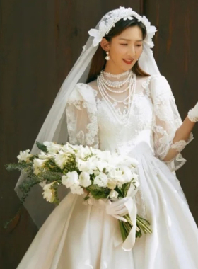 多层叠戴珍珠项链中长款毛衣链