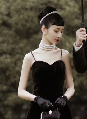 法式复古多层珍珠叠戴颈链