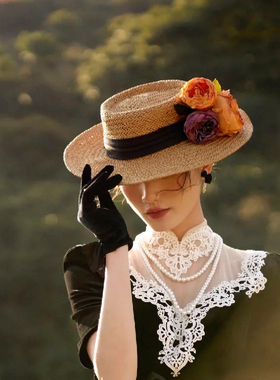 多层珍珠项链女士法式复古颈链