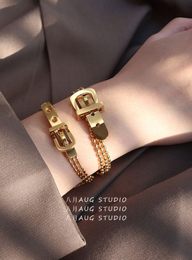 八月aug欧美ins钛钢女街头手链