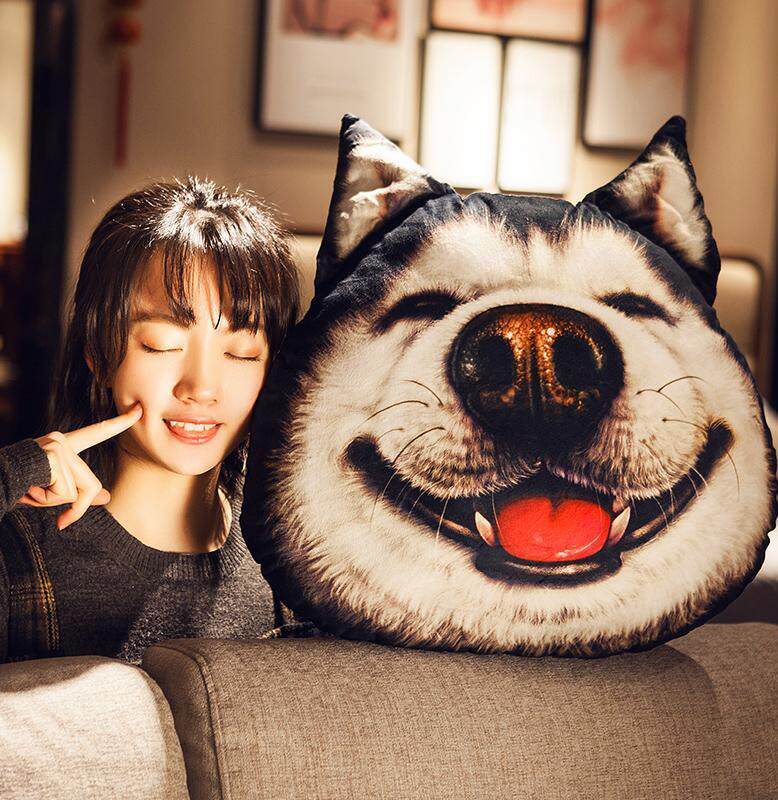 沙发恶搞沙雕哈士奇午睡枕搞怪送哥们的生日礼物男生兄弟可爱男友