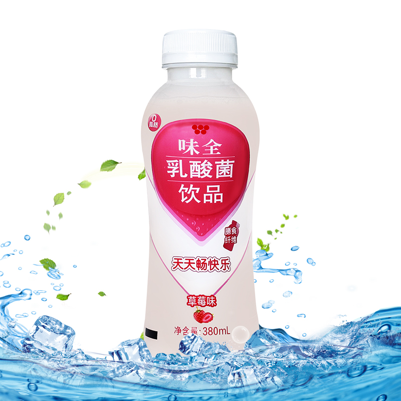 康师傅味全乳酸菌原味草莓味380ml*15瓶整箱装常温膳食纤维饮料-图1