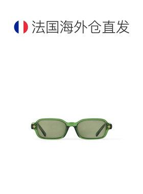 自营欧洲直邮LV路易威登 Aura绿色醋酸纤维低矩形太阳镜男女通用