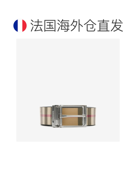 自营欧洲直邮Burberry博柏利 男士聚氨酯皮革格纹可翻转腰带皮带