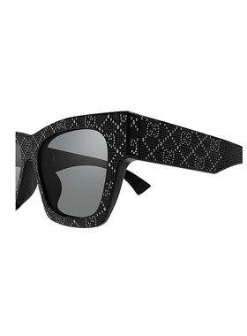 GUCCI 女士太阳镜 GG1835S006 SS2025 黑色 矩形太阳镜