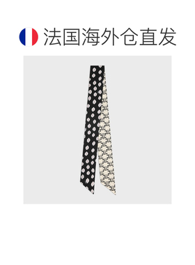自营欧洲直邮CELINE思琳 女士黑色/香草色丝绸领巾【付后1h可退】