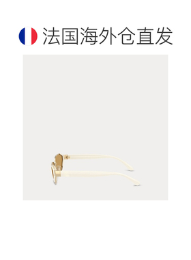 自营欧洲直邮Ralph Lauren拉夫劳伦 RL女士亮金色金属长方形太阳