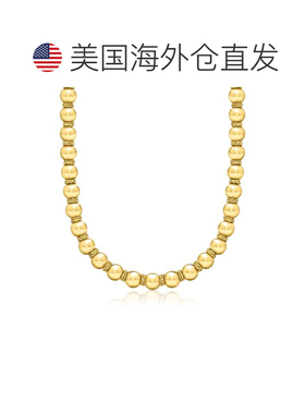 自营Ross-Simons Italian 12mm 14kt Yellow Gold-Plated Bead Ne